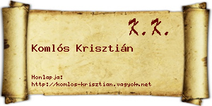 Komlós Krisztián névjegykártya